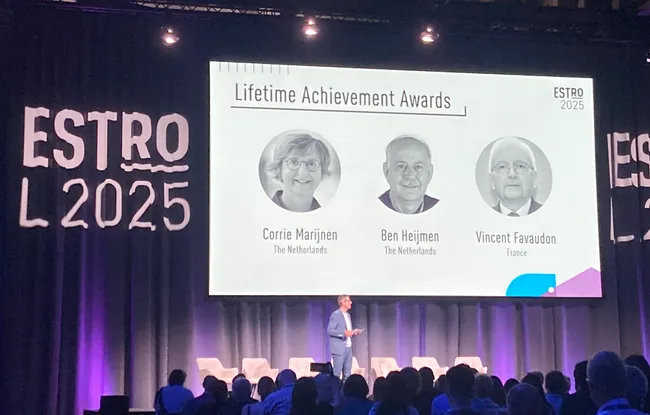 Le Dr Vincent Favaudon, lauréat du Lifetime Achievement Award de l’ESTRO 2025
